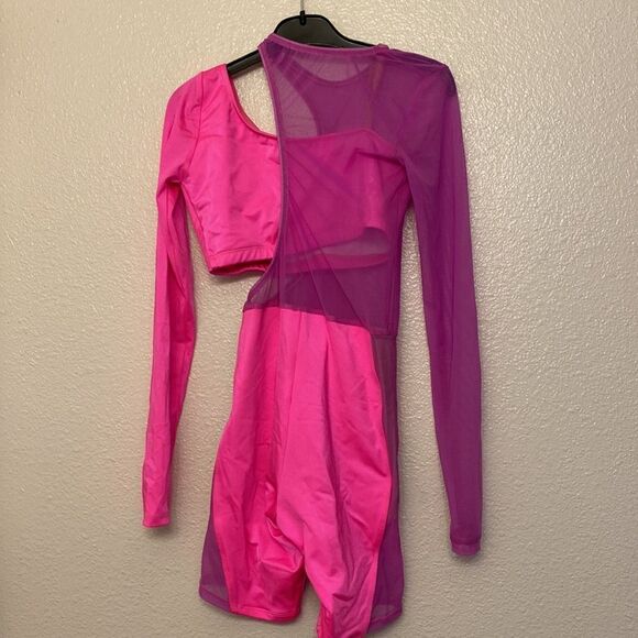 The Line up dance costume 2 piece hot Barbie pink CARLSBAD BIKETARD adult - S - Picture 3 of 8